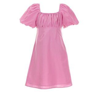 Girls Size 14 GB Girls Pink Puff-Sleeve Empire Waist Dress, Like New